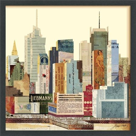 EMPIRE ART DIRECT Empire Art Direct DAC-047B-2525B New York City Skyline - Dimensional Art Collage Hand Signed by Alex Zeng Framed Graphic Wall Art DAC-047B-2525B